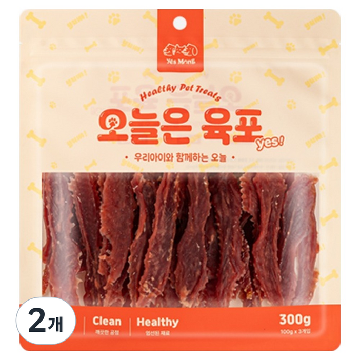 예스몽 강아지 오늘은 육포, 2개, 300g, 오리가슴살 육포 예스몽 강아지 오늘은 육포, 2개, 300g, 오리가슴살 육포