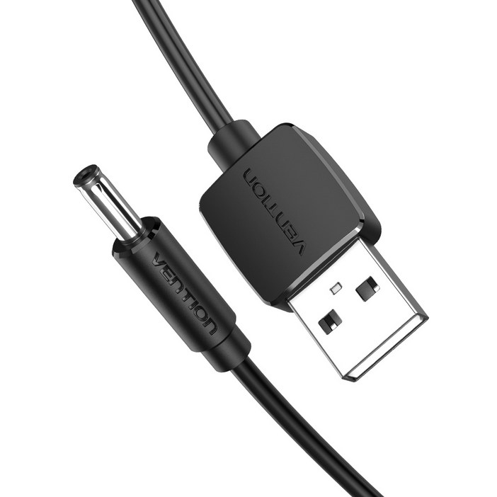 벤션 USB A-DC 3.5mm 충전케이블 CEX, 1m, 블랙, 1개