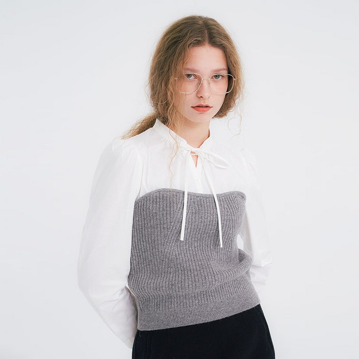 올리브데올리브 여성용 헨리넥 블라우스