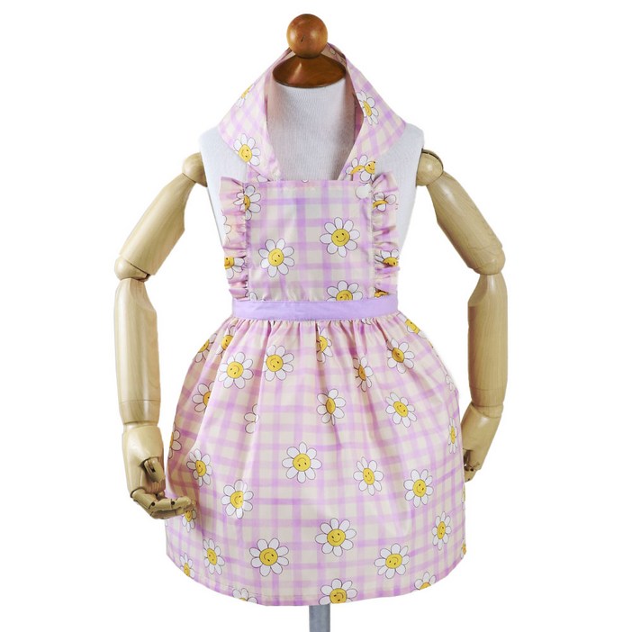 세맘스 여아용 프린세스 앞치마  두건 세트