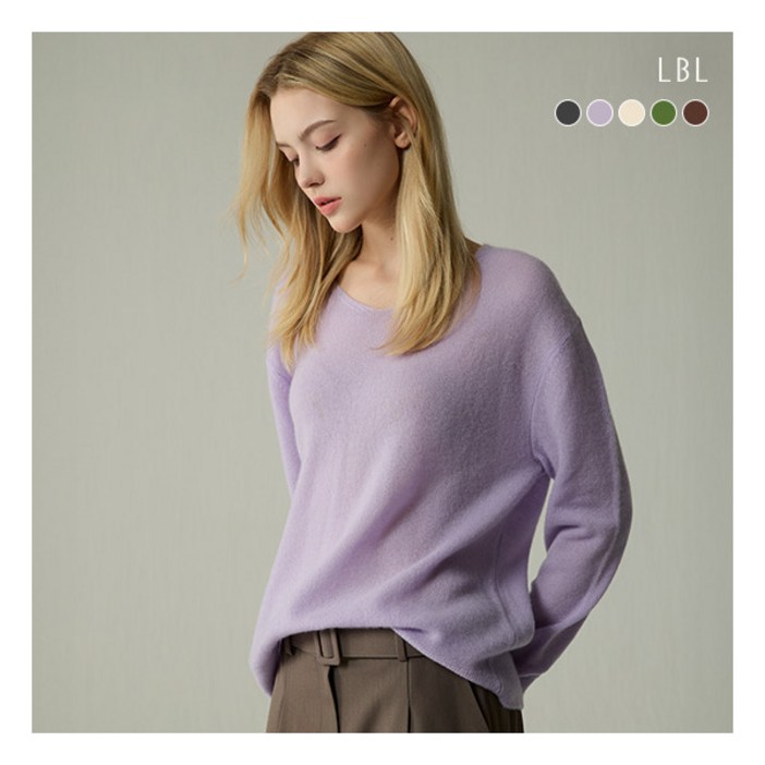 LBL ○25FW 시그니처 퓨어캐시미어100 V넥 니트