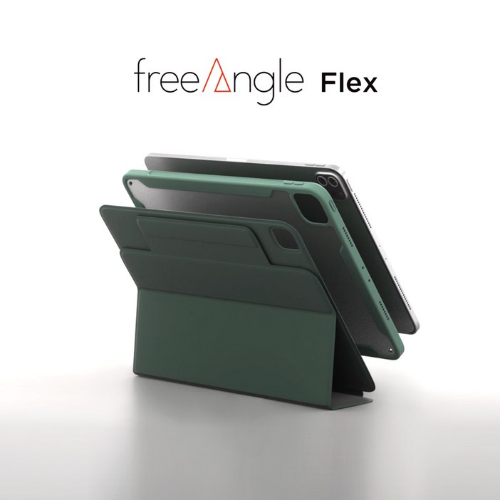모키보 프리앵글 FLEX 스탠드 커버 펜슬수납 케이스, 아이패드를 더욱 튼튼하고 자유롭게, 그레이 그린, 1개