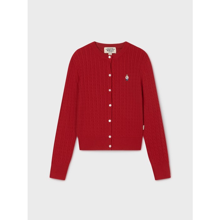 [AK플라자] [후아유] 여성 Steve High Gauge Cotton Cable Cardigan WHCKG2325F