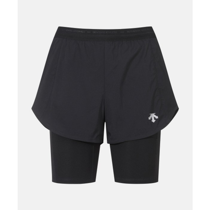 [백화점 정품] 데상트 DESCENTE 우먼즈 경량 3.5부 쇼츠 (레깅스 일체형) 블랙(SP222RHP47)