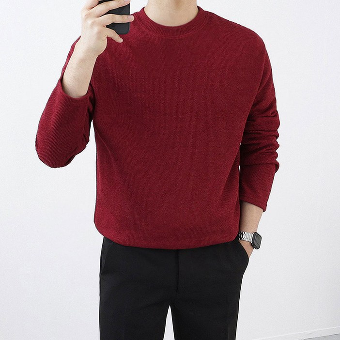 로코비전 95125 남자 오버핏 드랍숄더 니트 티셔츠 빅사이즈