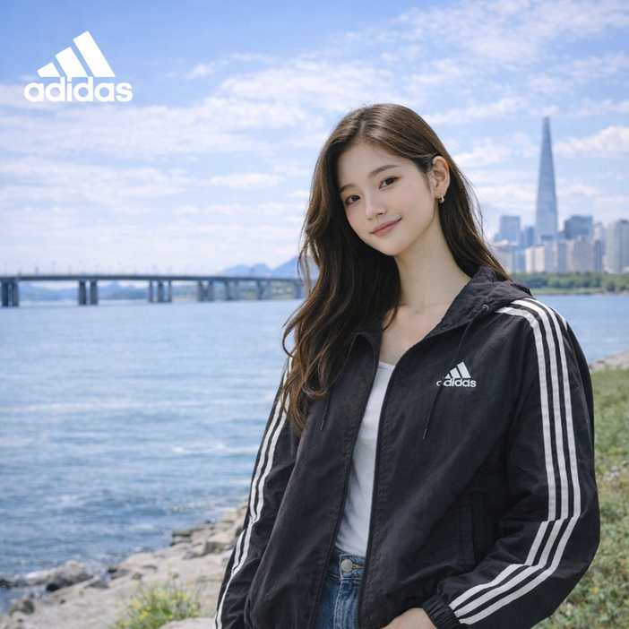 정품 아디다스 여성 바람막이 우븐 경량 윈드브레이커