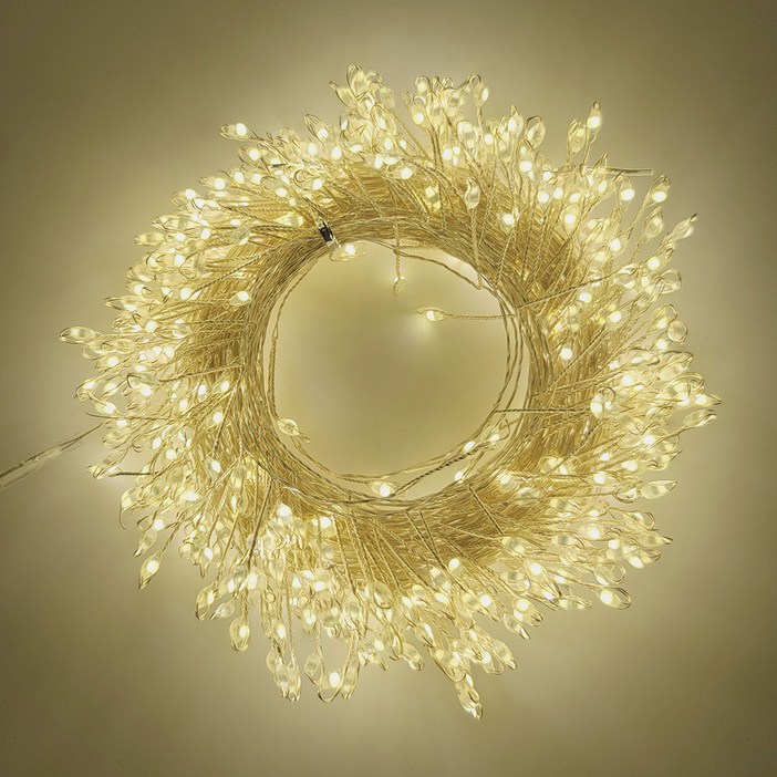 지아이비 DC24V LED 500구 폭죽 와이어 전구 + 전원코드, 웜화이트