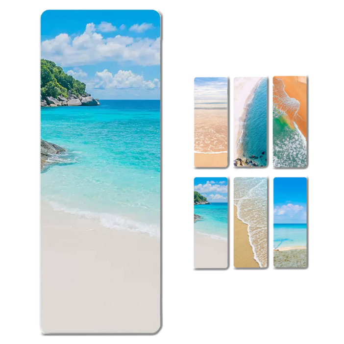 1.5mm 천연고무 요가매트 초박형 휴대용 미끄럼방지 운동매트 필라테스 요가 전용, 1개, 에메랄드 오션