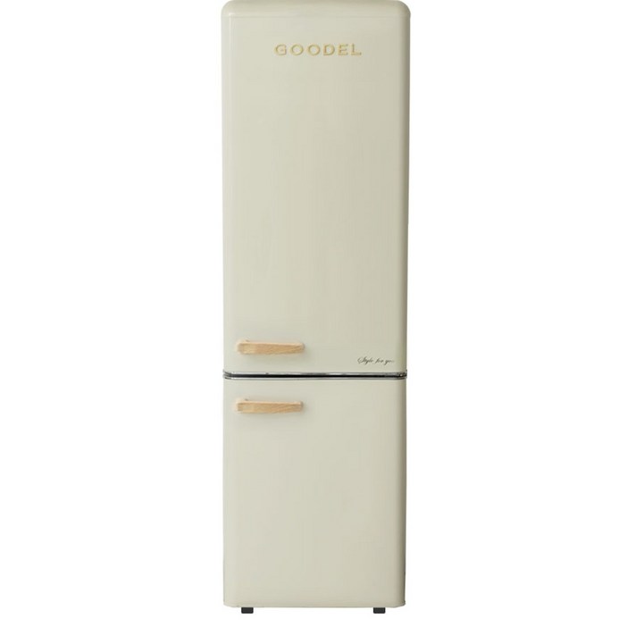 [GOODEL] 구델 리얼 레트로 소형 미니 냉장고 RGC27CDJ 260L 소프트크림(아이보리) 방문설치 콤비(상냉장하냉동) 인테리어 원룸, RGC27CDJ, 소프트크림