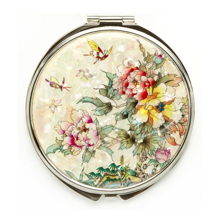 포미모어 자개손거울 전통 나전칠기 원형손거울 70mm, 1개, 목단꽃