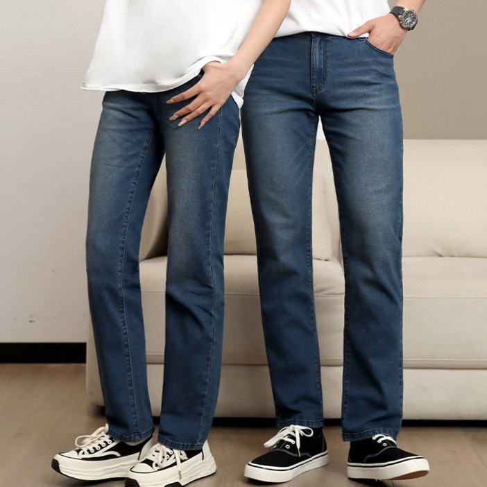 텐클로 빅사이즈 2644인치 까지 남녀공용 쫀쫀한 스판 슬림 일자핏 밴딩 데님 팬츠 TC052