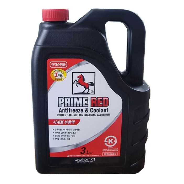 종합코리아 말표산업 말표부동액 레드 3L 사계절부동액, 1개, 3L
