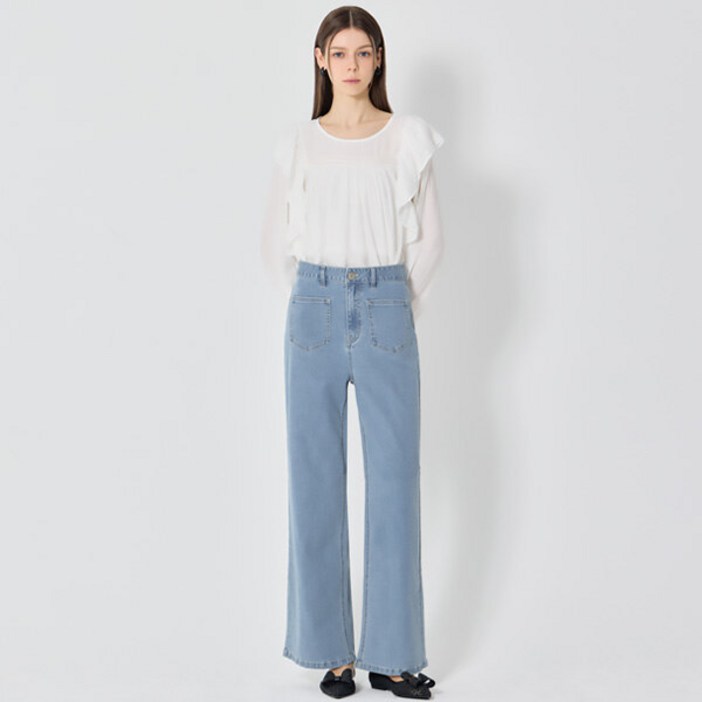 쉬즈미스 쉬즈미스(SHESMISS)  패치 포켓 와이드 데님팬츠 (택가격: 178000원)