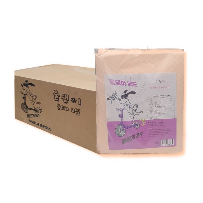 울댕이패드 대형견 특대형 애견 배변패드 90X100 130g, 1박스, 60개입