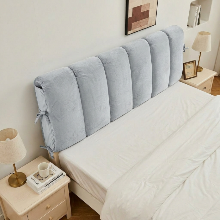 헤이우드 침대 헤드 쿠션 커버 등 벽 프레임 보드 범퍼 가드 패브릭 덮개, 블루그레이, 1개