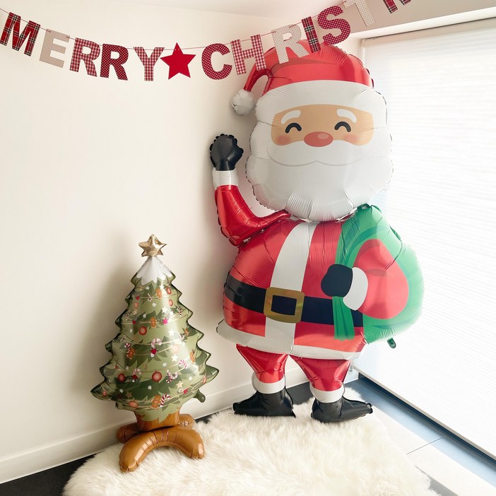 파티셔스 초대형산타 풍선 1.5m 크리스마스 풍선 이태리 그라보