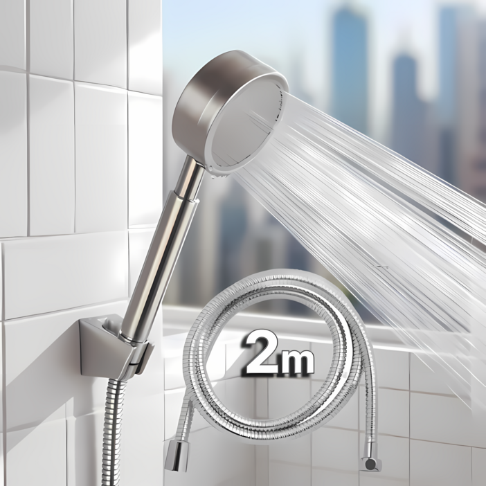 루벤하임 수압상승 호텔식 스테인리스 샤워기 헤드  샤워호스 2m