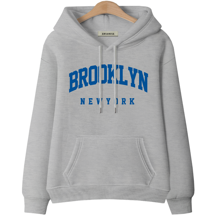 [ANSANGSA] 브룩클린 블루라인 남녀공용 후드 티셔츠