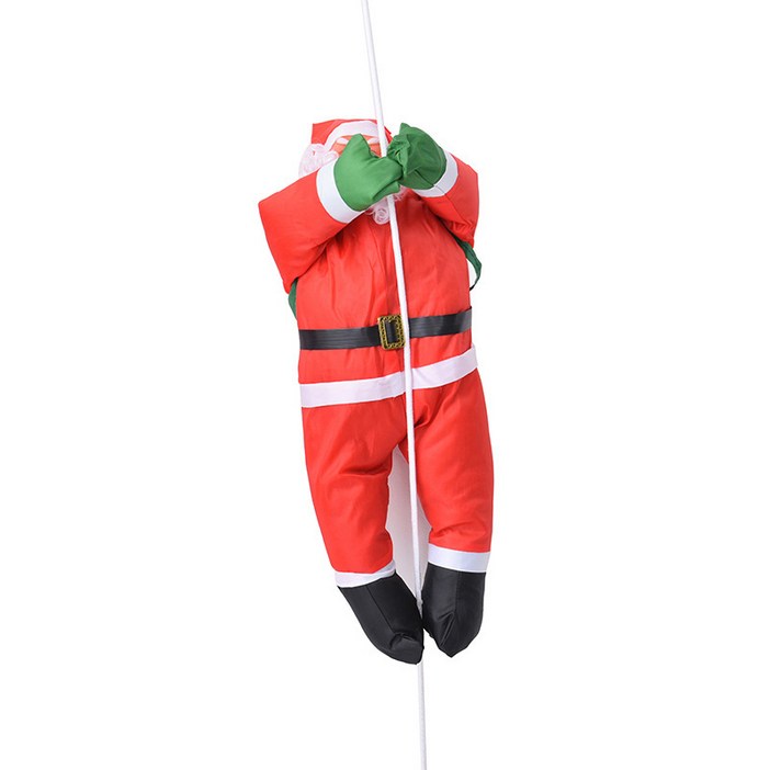 요우니 크리스마스 산타클로스 사다리 타는 산타할아버지 장식품 로프 대형 산타 인형, 1개