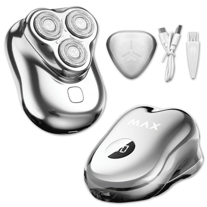 씨엔쇼핑 TV홈쇼핑 맥스 하이웨이 초소형 면도기 세트보호커버전용브러쉬USB충전선 포함, 실버