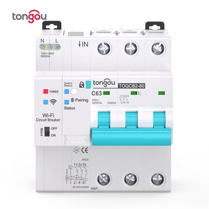 TOQCB2  tuya WIFI 계량 차단기 스마트 스위치 생활 자동 무선 차단기 재결합 스위치 63A