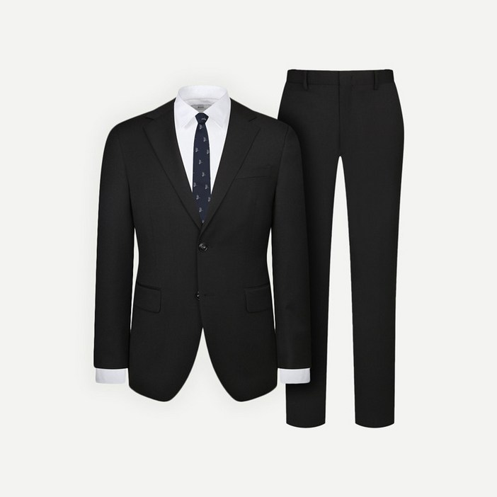 본 울 솔리드 투 웨이 스트레치 수트 블랙 EBEFJA001BK EBEFPA101BK
