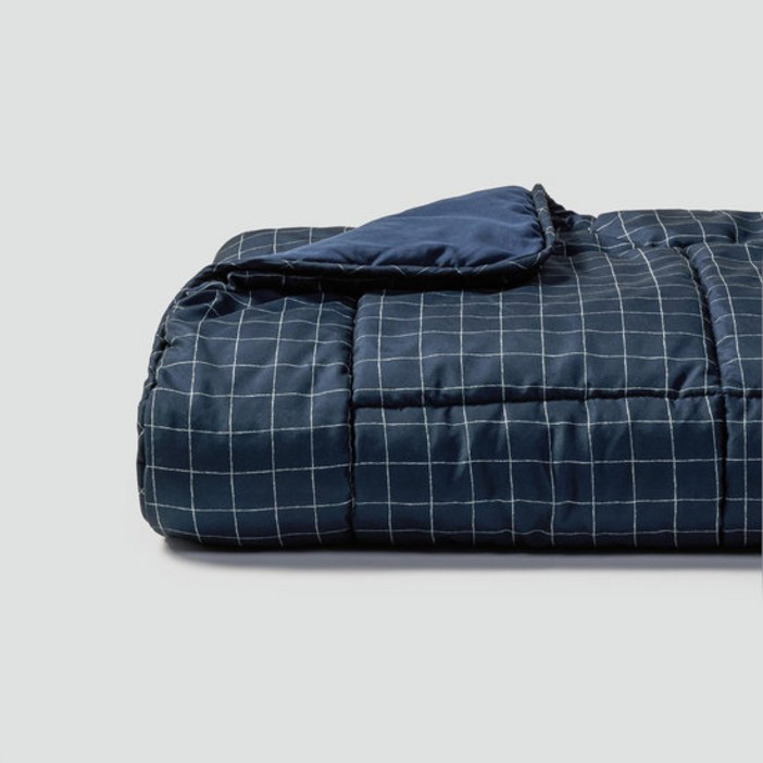 JAJU자주 그리드 피치스킨 차렵이불SS네이비 922242