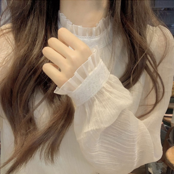 여성용 퍼프 블라우스 RNJF5632