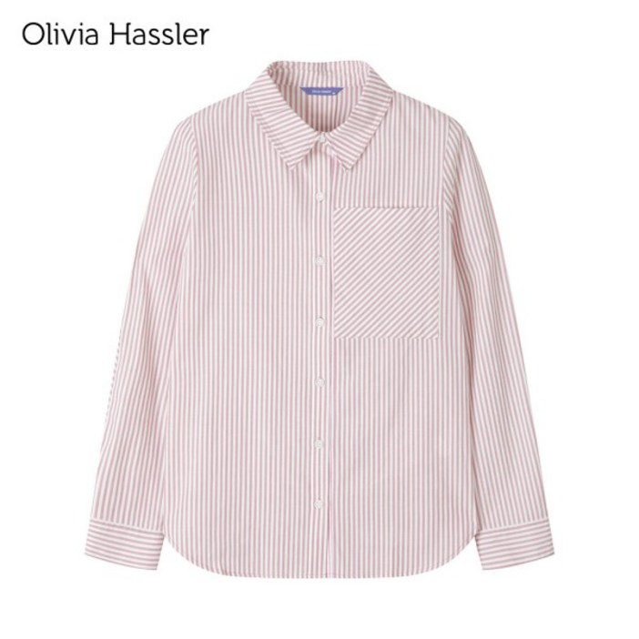 올리비아하슬러 핑크포인트 스트라이프 셔츠