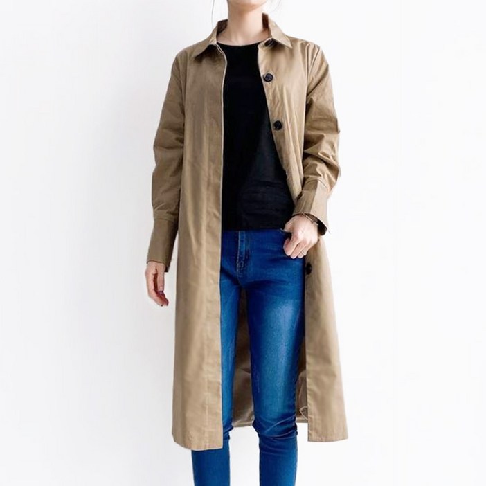 와이제이 여성용 맥코트 코튼 트렌치코트 YJK291
