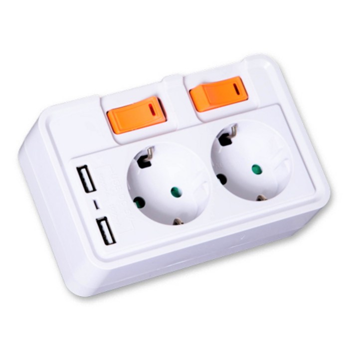 일신전기 절전 USB 콘센트 2구 DSDCPS-S2216A