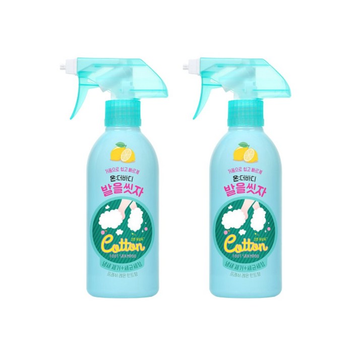 온더바디 발을씻자 코튼풋샴푸 레몬향 385ml 2개, 1개