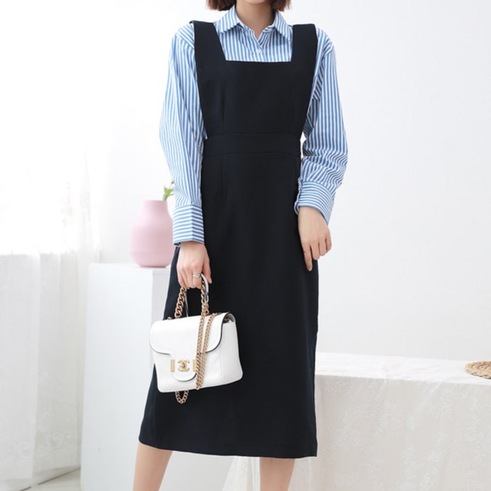 퍼니걸스 뷔스티에 심플 핀턱 원피스_2744