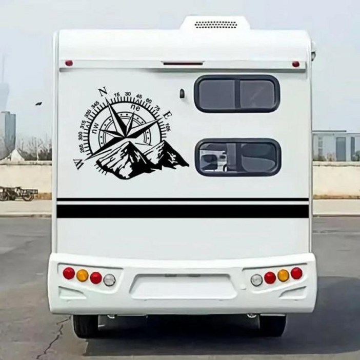 외부 산악 대형 비닐 자동차 보넷 사이드 스티커 밴 데칼 캠핑 캐러밴 지프 호환 트럭 SUV 모터홈 트레일러