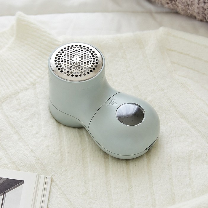 모던하우스 인테리어 컬러 무선충전 6날 보풀제거기 세이지그린