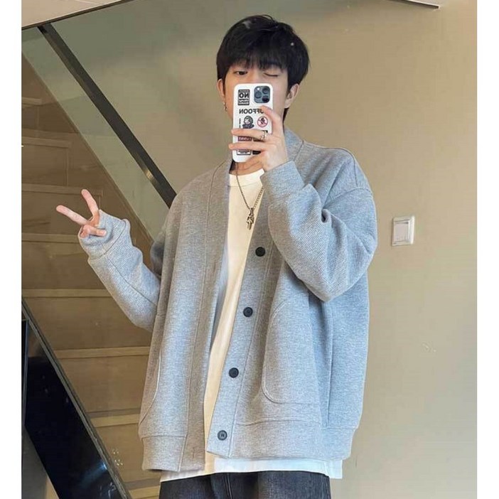 남성용 무지 브이넥 가디건VG