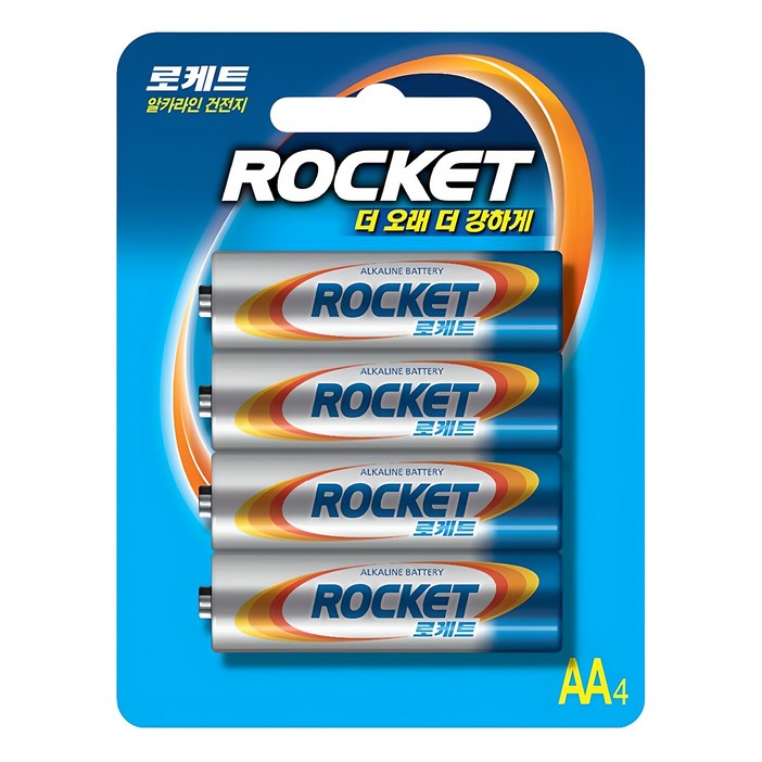 로케트 알카라인 건전지 AA, 4개입, 1개