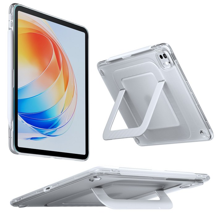 토라스 K3 아이패드 프로 11인치 케이스 충격방호 다각도조절 초안정스탠드 초슬림 내장형 펜홀더 2025 M5 2024 M4용, 1개, 화이트