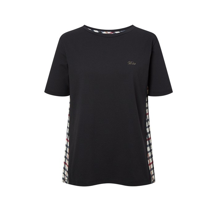 24SS 스테디셀러 멜란지 체크 백 반팔티셔츠 BLACK WNTS4B905BK 24SS 스테디셀러 멜란지 체크 백 반팔티셔츠 BLACK WNTS4B905BK
