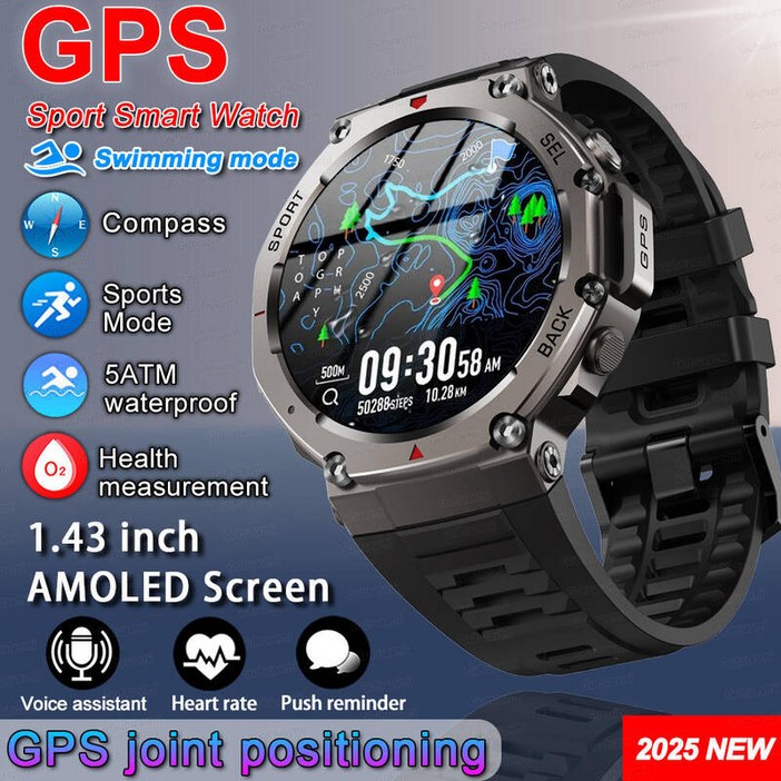 GUHUAVMI TRex 3 울트라 GPS 스마트 시계 5 ATM 방수 내장 듀얼 밴드 GNSS 나침반 군사 스포츠 Smartwatch Men 2025 Xiaomi의 새로운