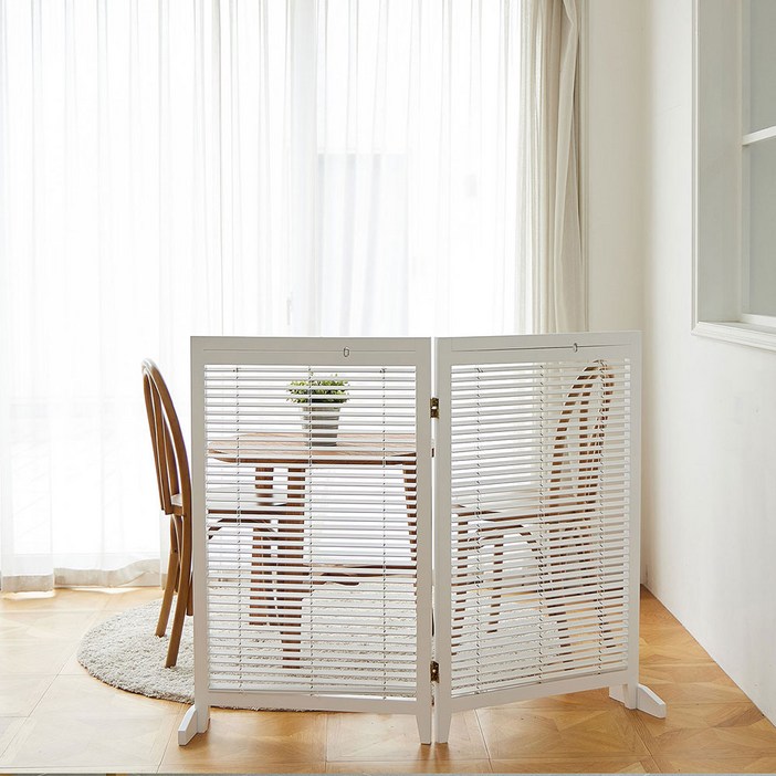 까사라움 원목 블라인드 파티션 1000 2단 2color, 화이트