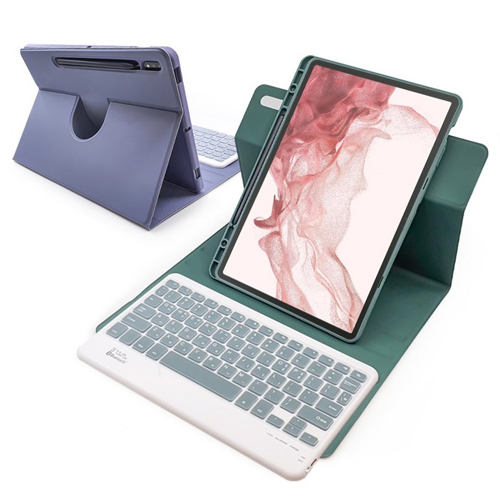 삼성 갤럭시탭 S9 FE 10.9인치 S9 11인치 공용 룬드 회전 블루투스 키보드 북커버 케이스, 룬드회전키보드케이스-블랙
