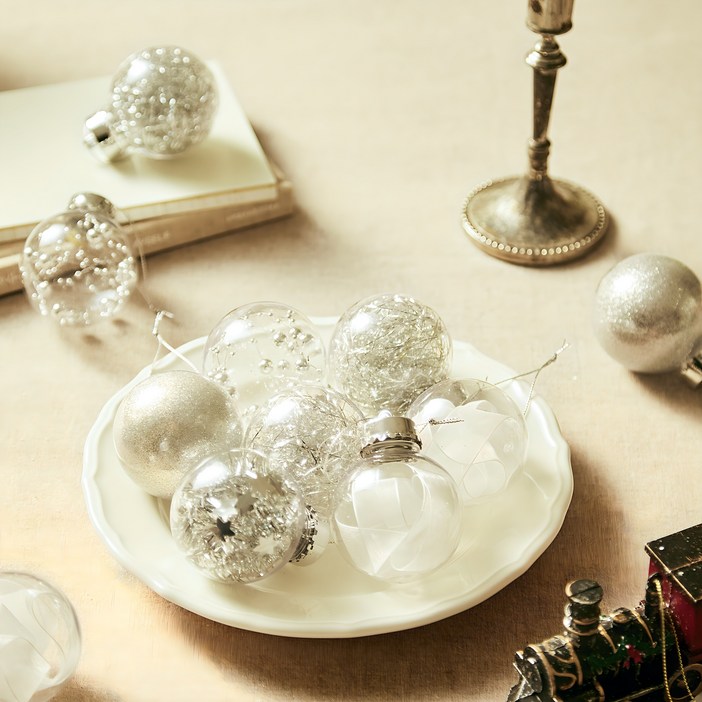 크리스마스 오너먼트볼 트리장식 투명 장식 15P 세트
