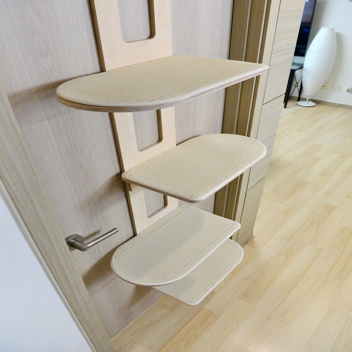 우드팟 고양이 프리미엄 문걸이 캣타워세트아이보리, 1개, 자작