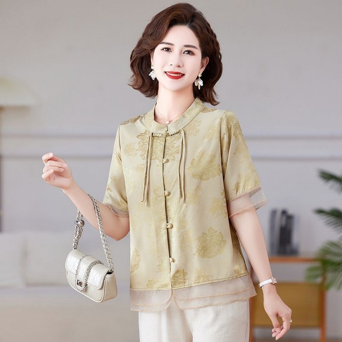 Skyciky 신중식 여름 옷 유행 얇은 중노년 셔츠  BB385