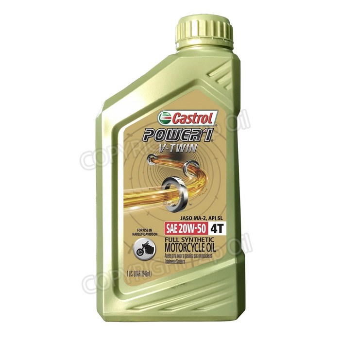 캐스트롤 파워원 V트윈 4T 20W50 946ml 100%합성 오토바이엔진오일, 1개