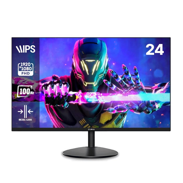 큐빅스 24인치 컴퓨터 모니터 FHD 100HZ 내장스피커 탑재 게이밍 사무용 CX240F100 무결점