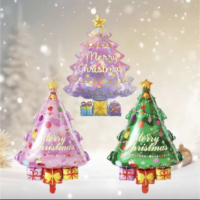 크리스마스 풍선 트리 장식 3개세트