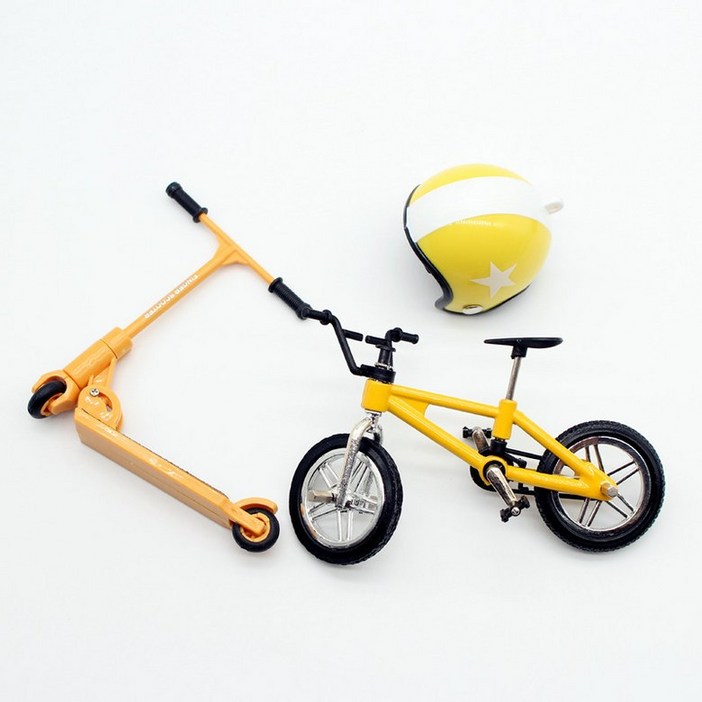 1세트 인형 집 미니 자전거 스쿠터 헬멧 112 모델 야외 장면 시뮬레이션 홈 공예품