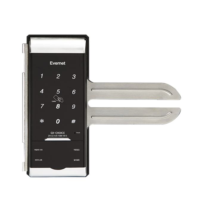 에버넷 초이스글라스 강화유리문 상가유리문 번호키 현관문도어락 도어록, 고객직접설치, 초이스글라스-T(카드키 포함)